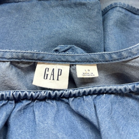 GAP, Sleeveless Denim Blouse, Large, Blue - Picture 3 of 8